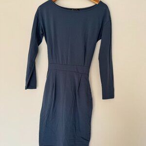 PrettyGarden Mini Long Sleeve Dress Blue Size S Boat Neck 2010s